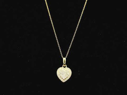Heart-shaped diamond cluster pendant in 18K yellow gold – Emirates Diamonds