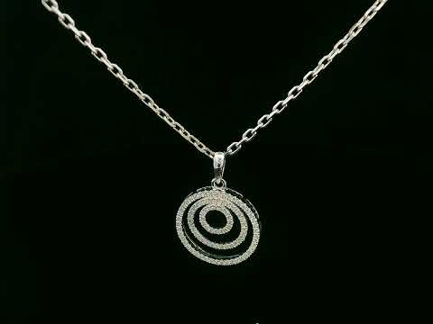 18K white gold triple-circle diamond pendant necklace – 0.33ct diamonds by Emirates Diamonds.