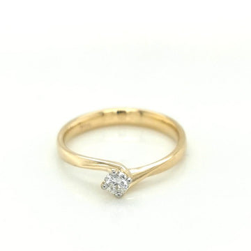 Twisted Solitaire Engagement Ring Crafted In 18K Yellow Gold
