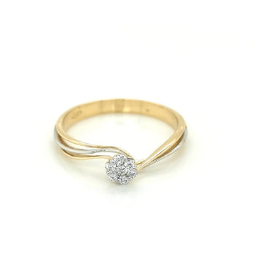 Twisted Cluster Engagement Ring Crafted In 18K Yellow Gold