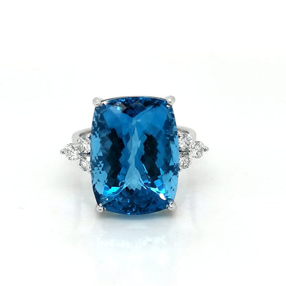 Blue Topaz Ring Crafted In 18K White Gold