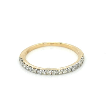 Half Eternity Diamond Ring Crafted In 18K Yellow Gold