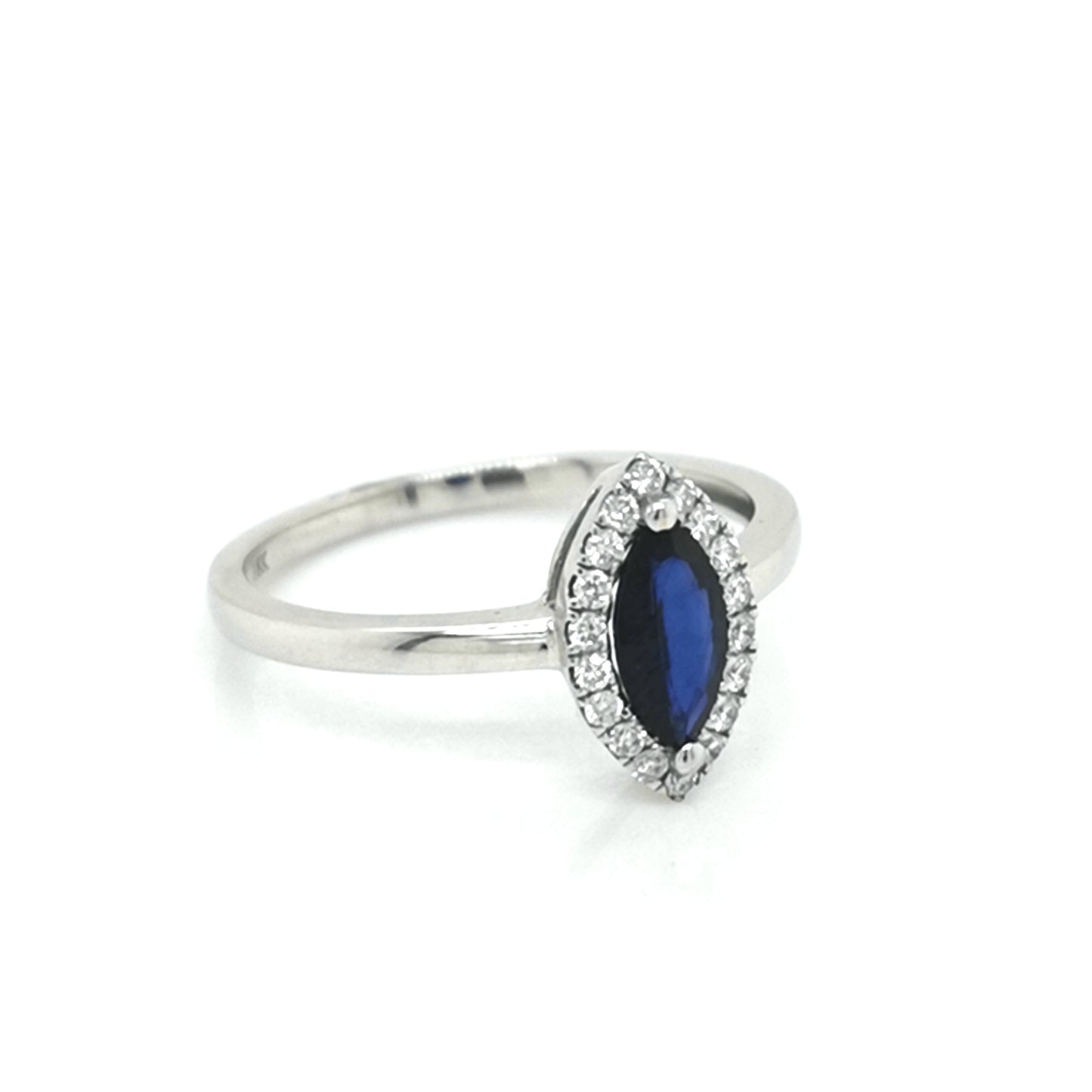 Sapphire And Diamond Ring In 18k White Gold