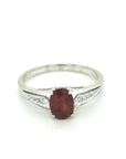 Ruby And Diamond Ring In 18k White Gold