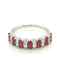 Ruby And Diamond Ring In 18k white Gold