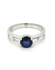 Sapphire And Diamond Ring In 18k White Gold