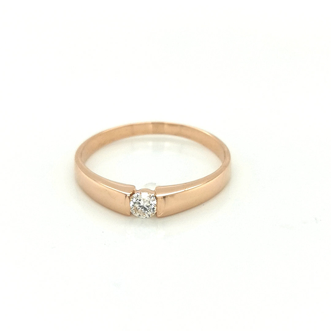 Rose Gold Diamond Solitaire Ring