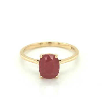 Solitaire Ruby Ring In 18k Rose Gold