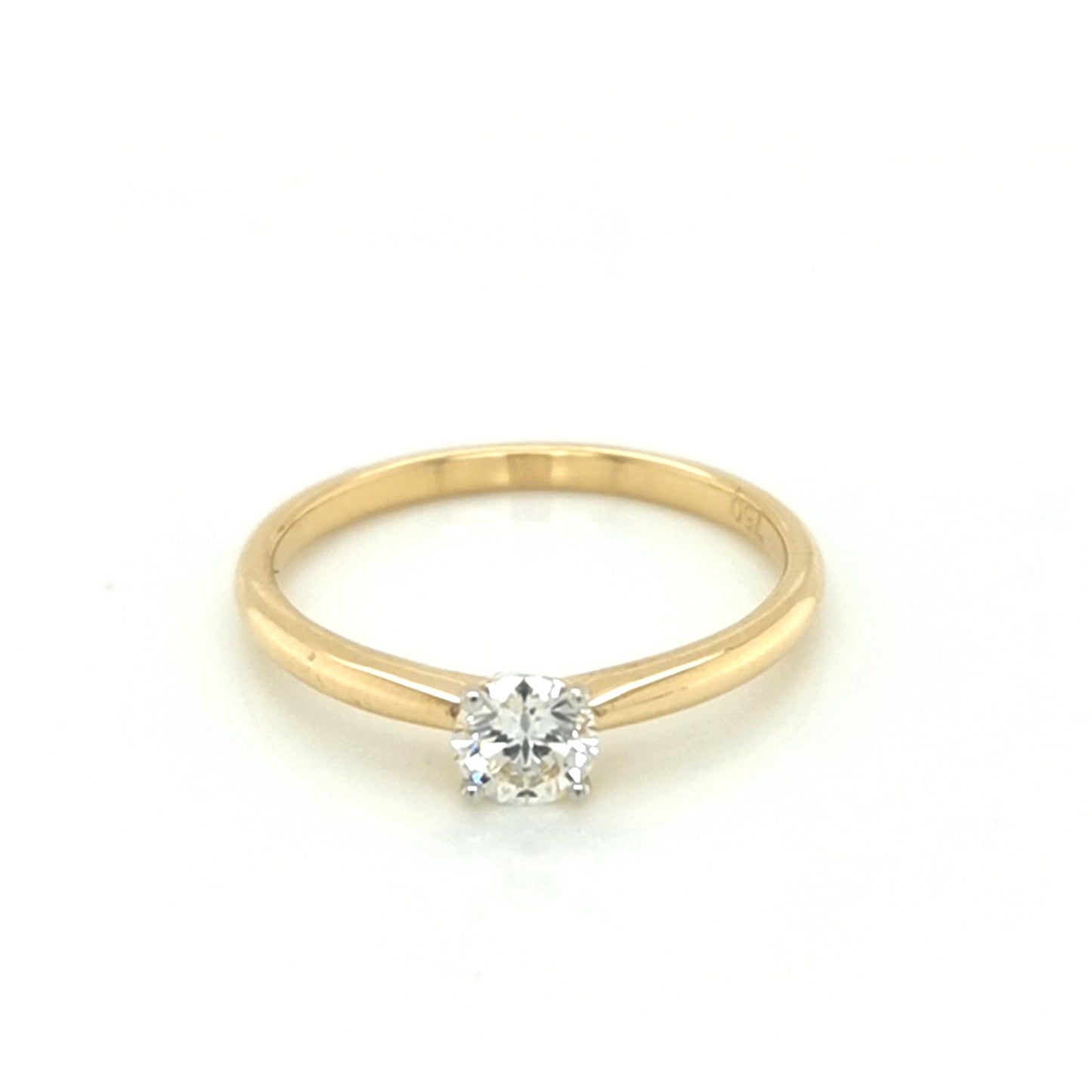 Solitaire Diamond Ring In 18k Yellow Gold