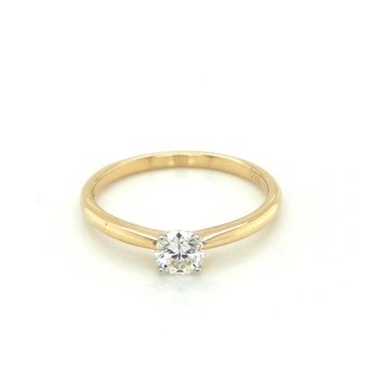 Solitaire Diamond Ring In 18k Yellow Gold