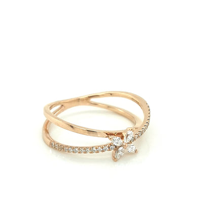 Diamond Ring In 18k Rose Gold
