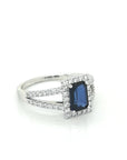 Sapphire And Emerald Ring In 18k White Gold