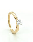 Solitaire Diamond Ring In 18k Yellow Gold