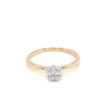Cluster Diamond Ring In 18k Rose Gold