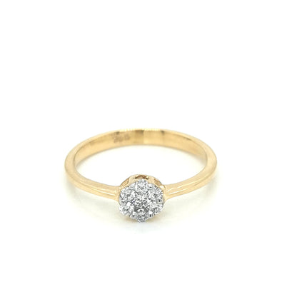 Cluster Diamond Ring In 18k Yellow Gold