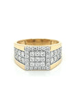 Mens Diamond Ring In 18k Yellow Gold.