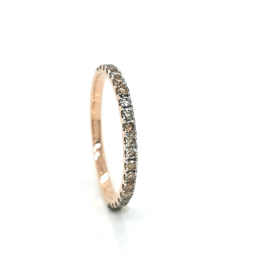 Fancy Brown Diamond Ring In 18k Rose Gold.