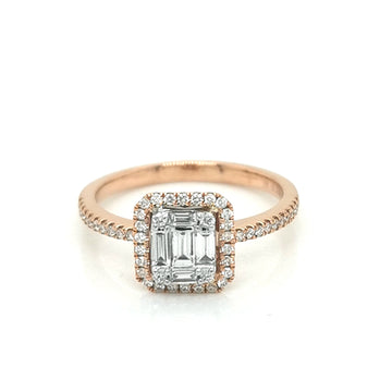 Diamond Ring In 18k Rose Gold.