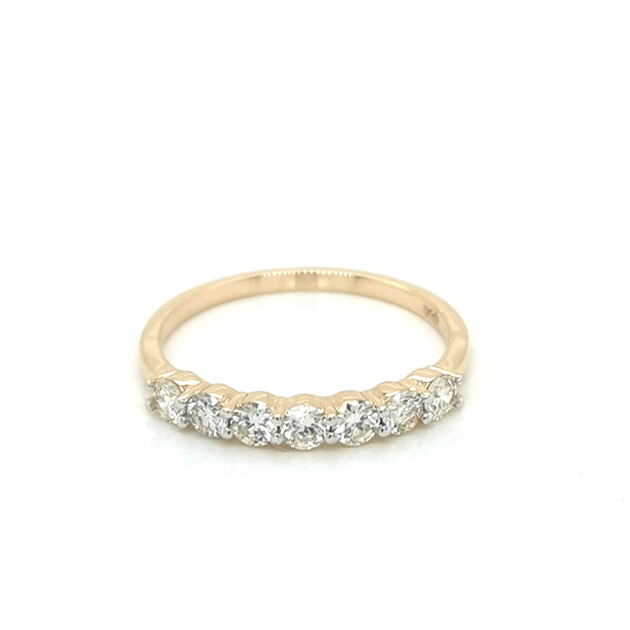 Half Eternity Diamond Ring In 18k Yellow Gold