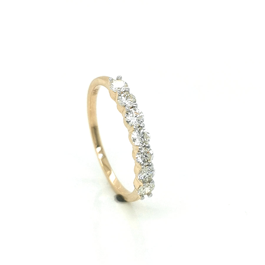 Half Eternity Diamond Ring In 18k Yellow Gold