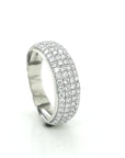 Wide Half Eternity Diamond Ring In 18k White Gold