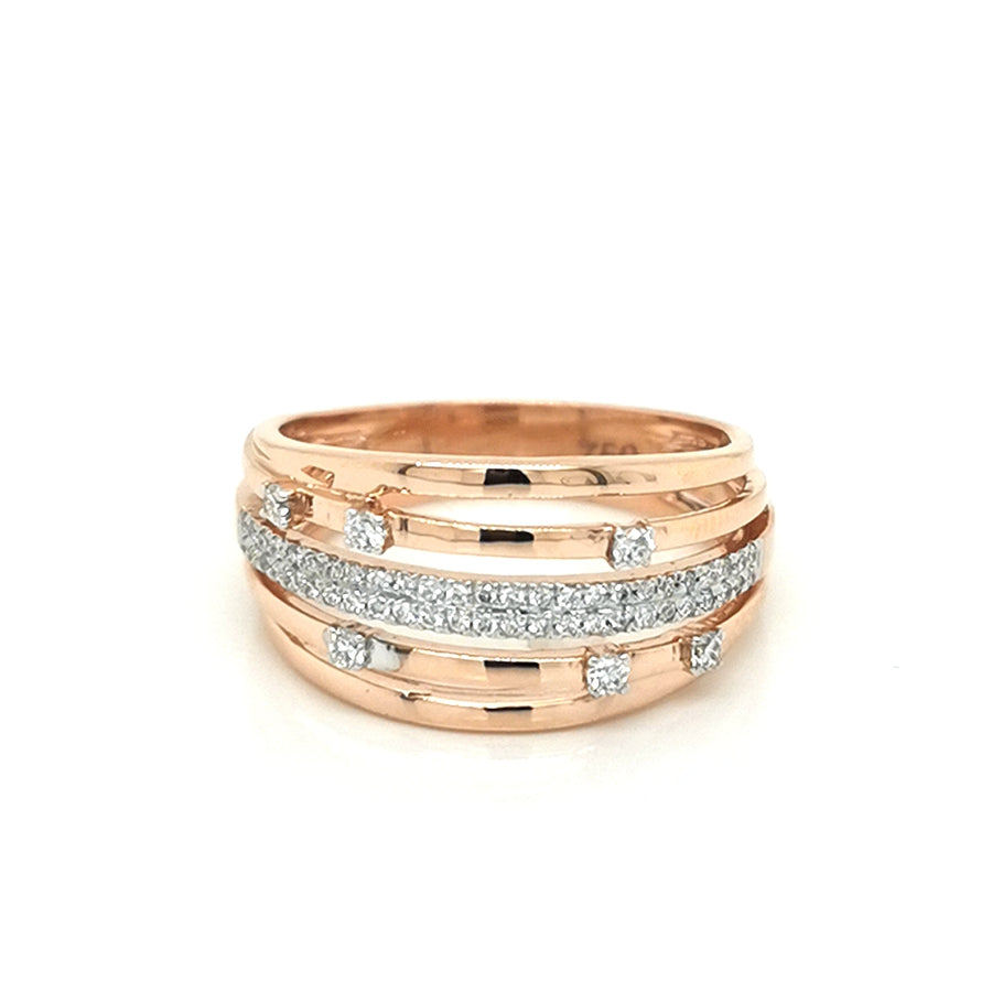 Diamond Dress Ring In 18k Rose Gold