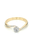 Diamond Ring In Two Tone 18k Gold.