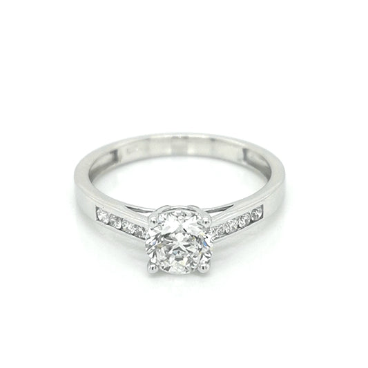 Solitaire Diamond Ring In 18 Carat White Gold.