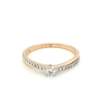 Solitaire Ring In 18k Rose Gold.