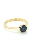Solitaire Sapphire Ring In 18k Yellow Gold.