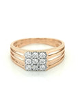 Men's Diamond Ring In 18k Rose Gold.