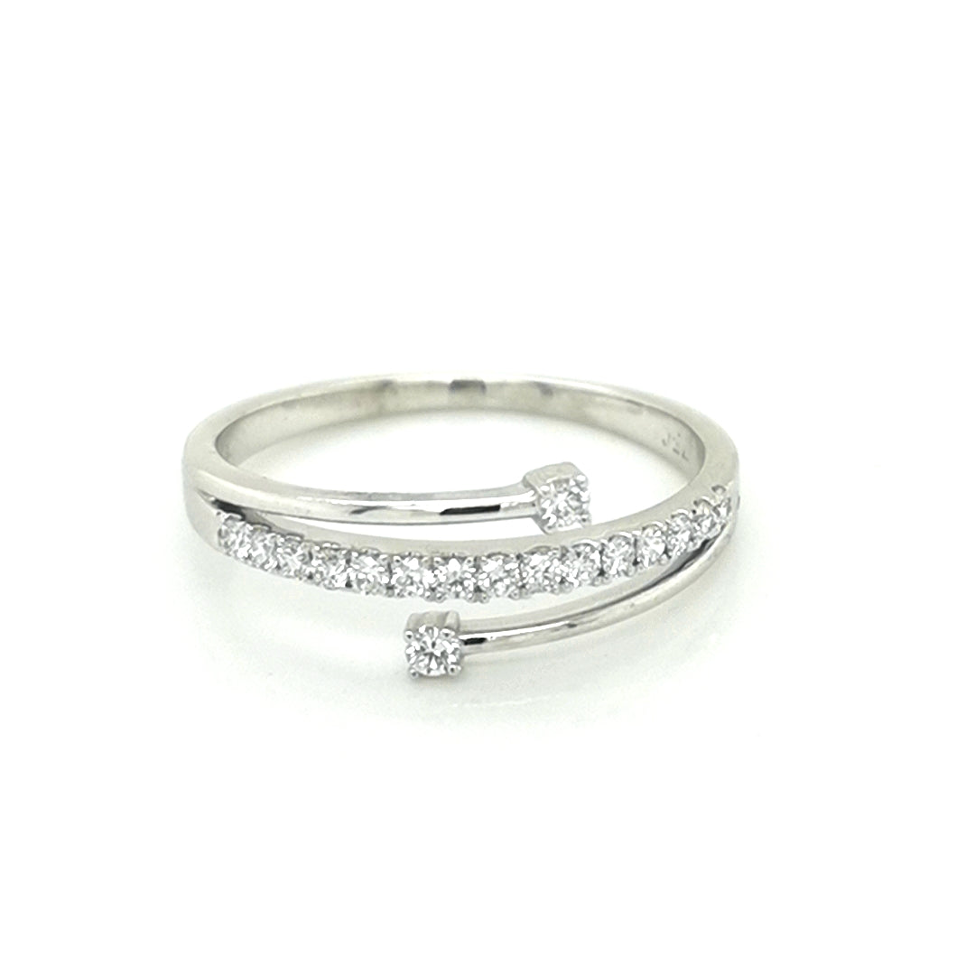 Diamond Dress Ring In 18k White Gold.