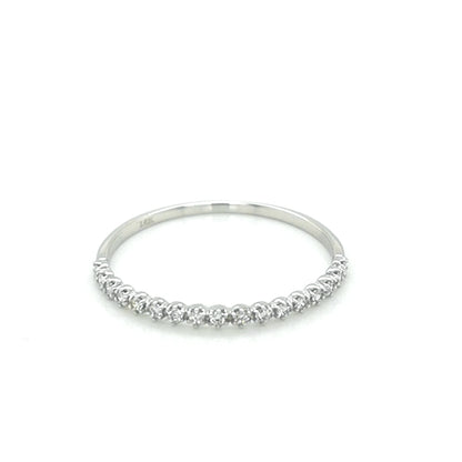 Half Eternity Diamond Ring In 18k White Gold.