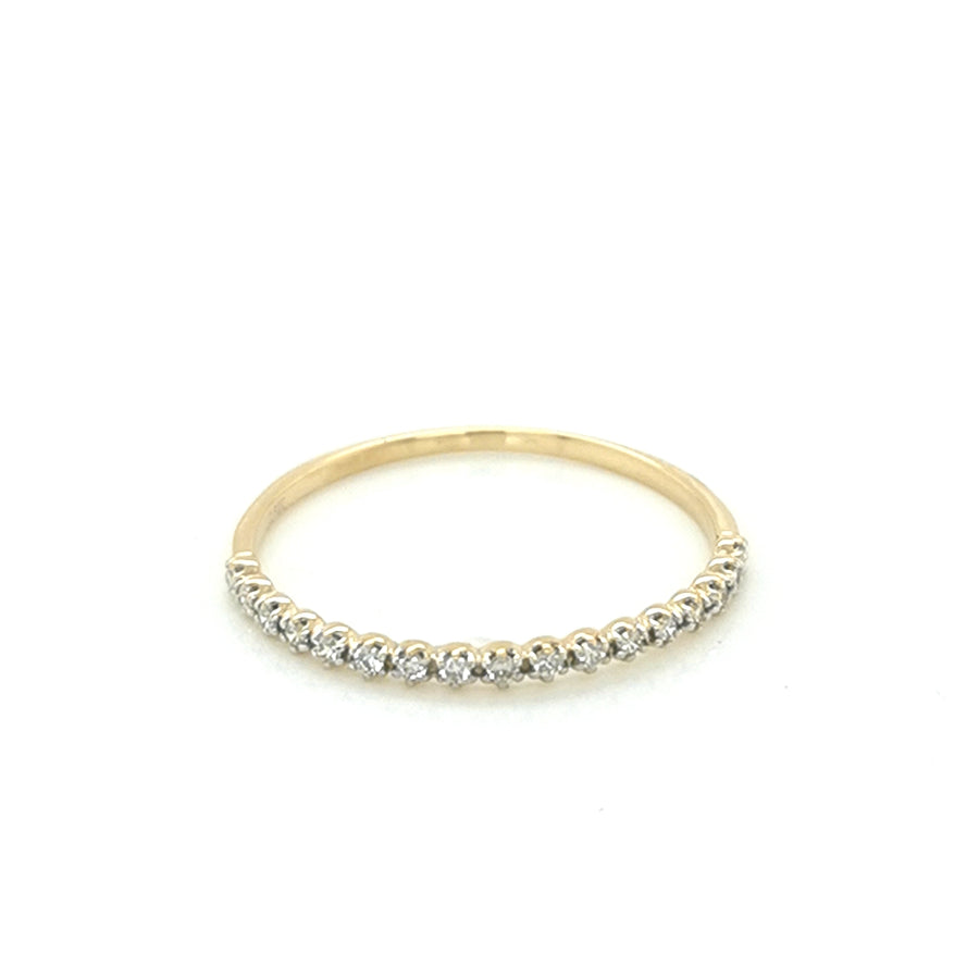 Half Eternity Diamond Ring In 18k Yellow Gold.