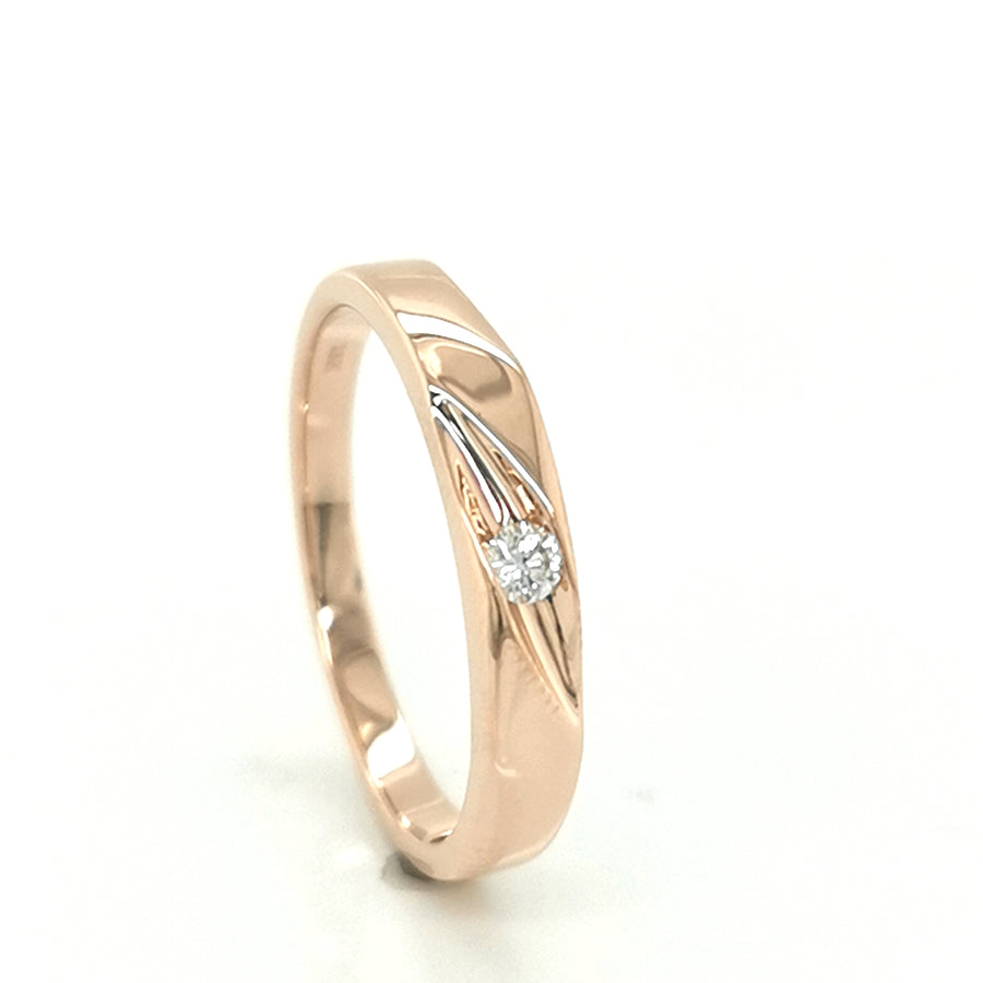 Solitaire Diamond Ring In 18k Rose Gold.