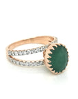 Emerald And Diamond Ring In 18k Rose Gold.