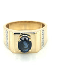 Sapphire And Diamond Ring In 18k Yellow Gold.