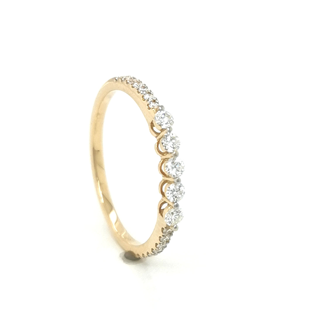 Half Eternity Diamond Ring in 18k Yellow Gold.