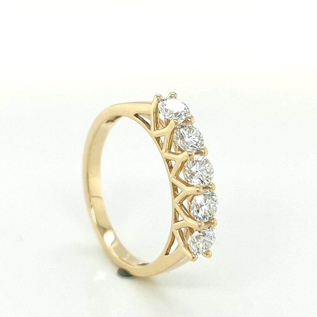 Diamond half eternity 2025 ring yellow gold