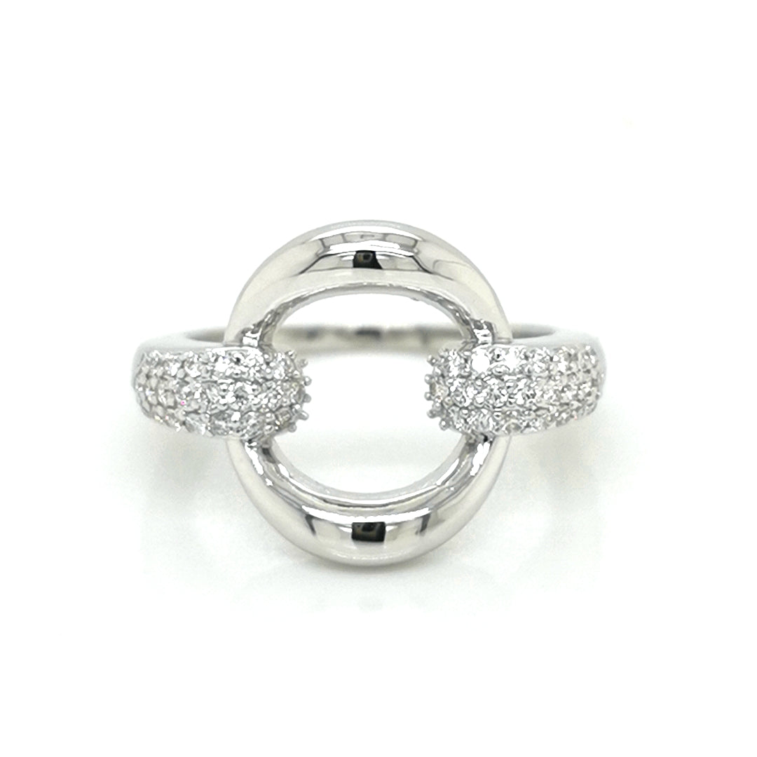 A Unique Cocktail Ring Is Sure To Spark A Conversation. Wear This Open Circle Design Ring To Your Next Party And You'll Understand What I Mean. Bold Looking Piece Crafted In 18k White Gold. 