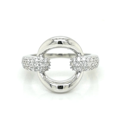 A Unique Cocktail Ring Is Sure To Spark A Conversation. Wear This Open Circle Design Ring To Your Next Party And You'll Understand What I Mean. Bold Looking Piece Crafted In 18k White Gold. 