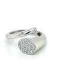 Unisex Chunky, Bold Diamond Ring In 18k White Gold.