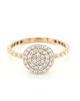 Cluster Set Diamond Ring In 18k Rose Gold.
