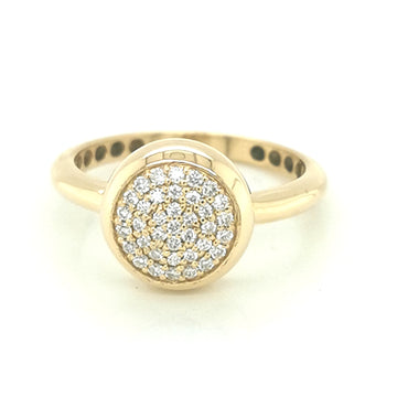 Cluster Set Diamond Ring In 18k Yellow Gold.