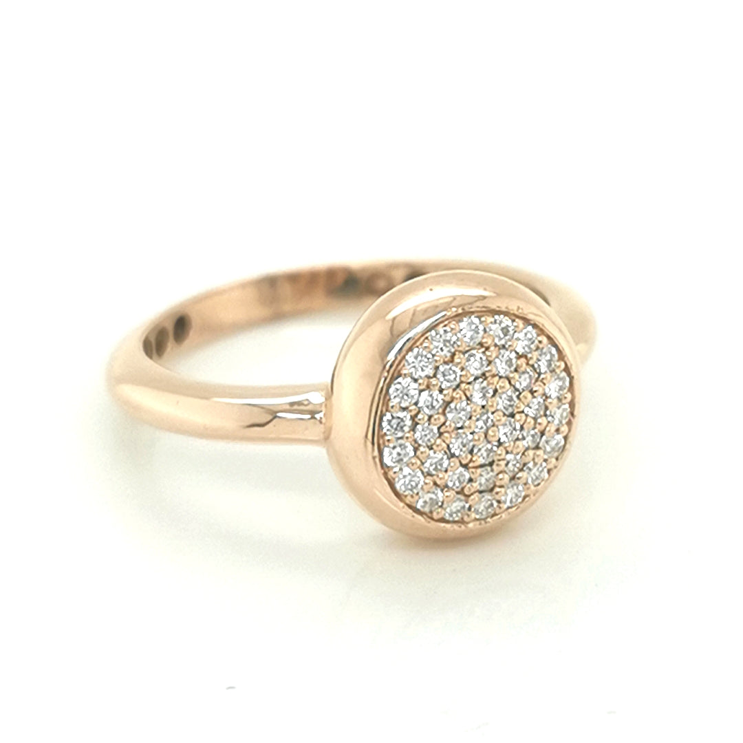 Cluster Set Diamond Ring In 18k Rose Gold.