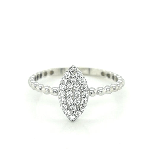 Marquise Motif Cluster Diamond Ring In 18k White Gold.