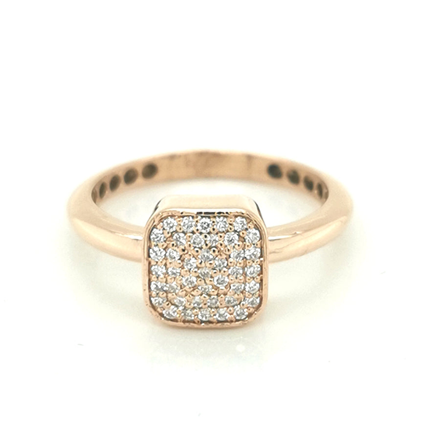 Cluster Diamond Ring In 18k Rose Gold.