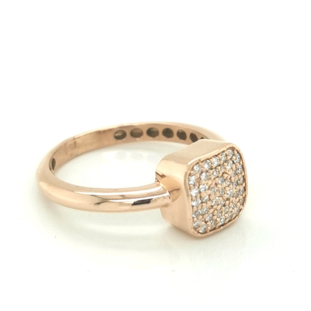 Cluster Diamond Ring In 18k Rose Gold.