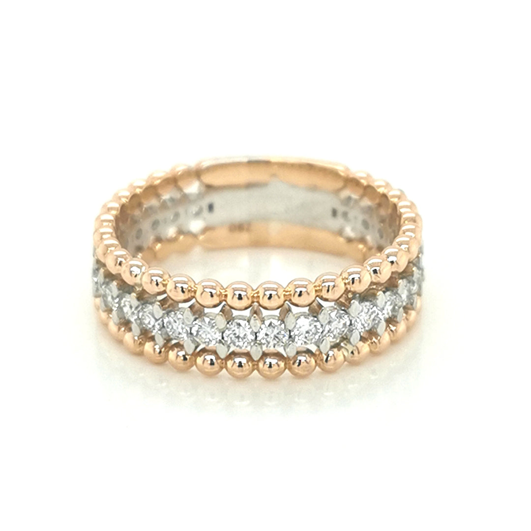 Designer Half Eternity Ring In 18k Rose Gold.
