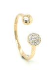 Open Cuff, Negative Space Design Diamond Ring In 18k Yellow Gold.